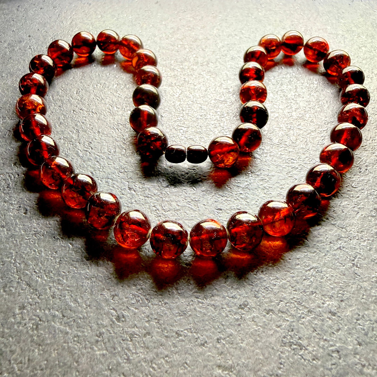 Beautiful Amber Necklace made from Round Amber beads - 5