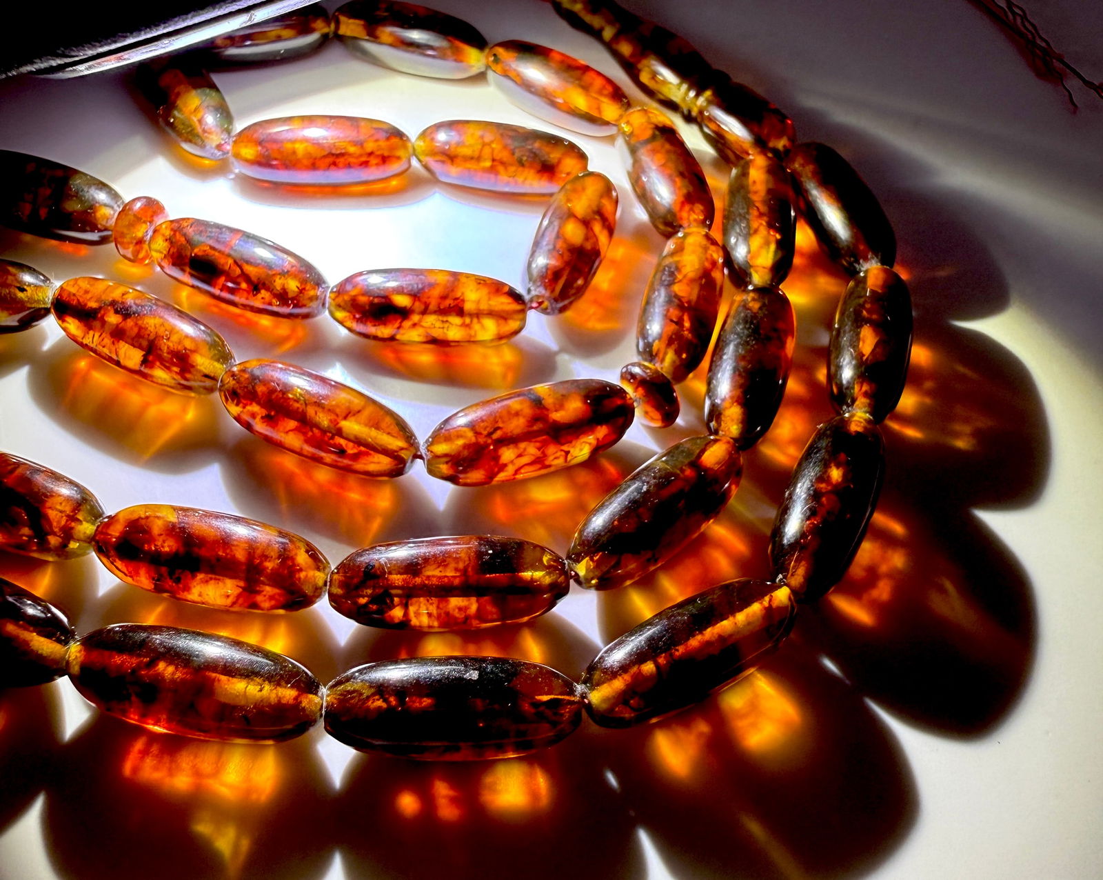 Staggering Vintage Amber Tesbih made from Capsule shaped Amber beads - 4