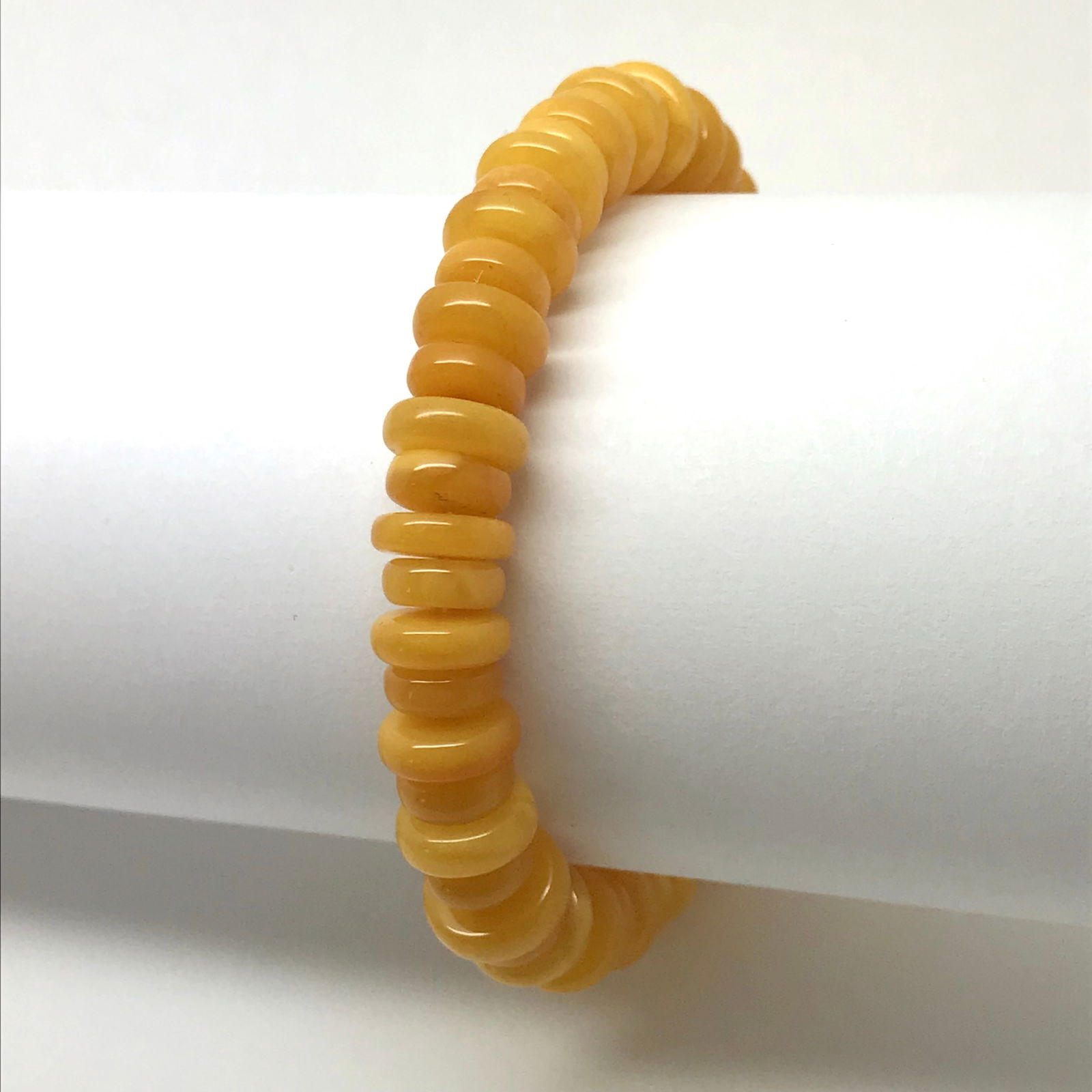 Unique and Remarkable Amber Bracelet made from Barrel shaped Amber beads - 2