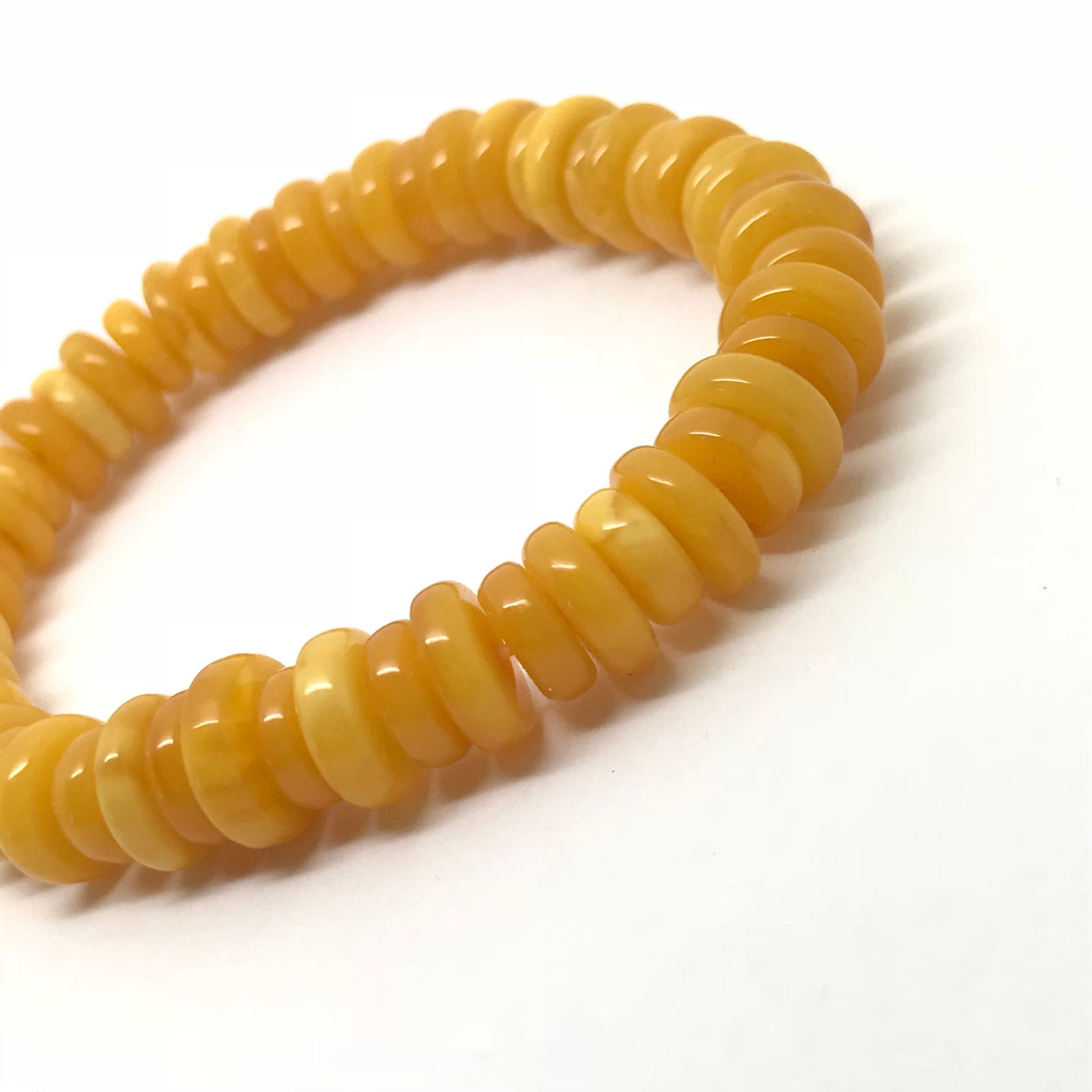 Unique and Remarkable Amber Bracelet made from Barrel shaped Amber beads - 5