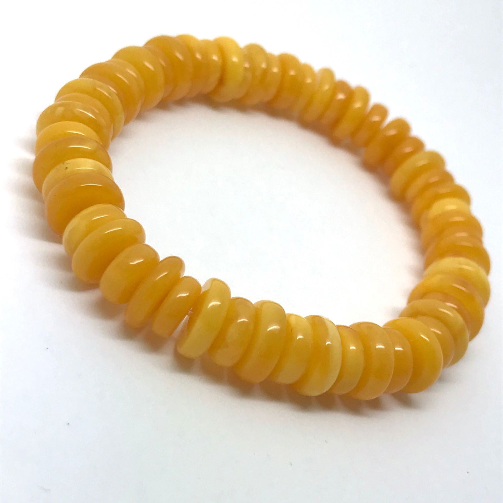 Unique and Remarkable Amber Bracelet made from Barrel shaped Amber beads - 6