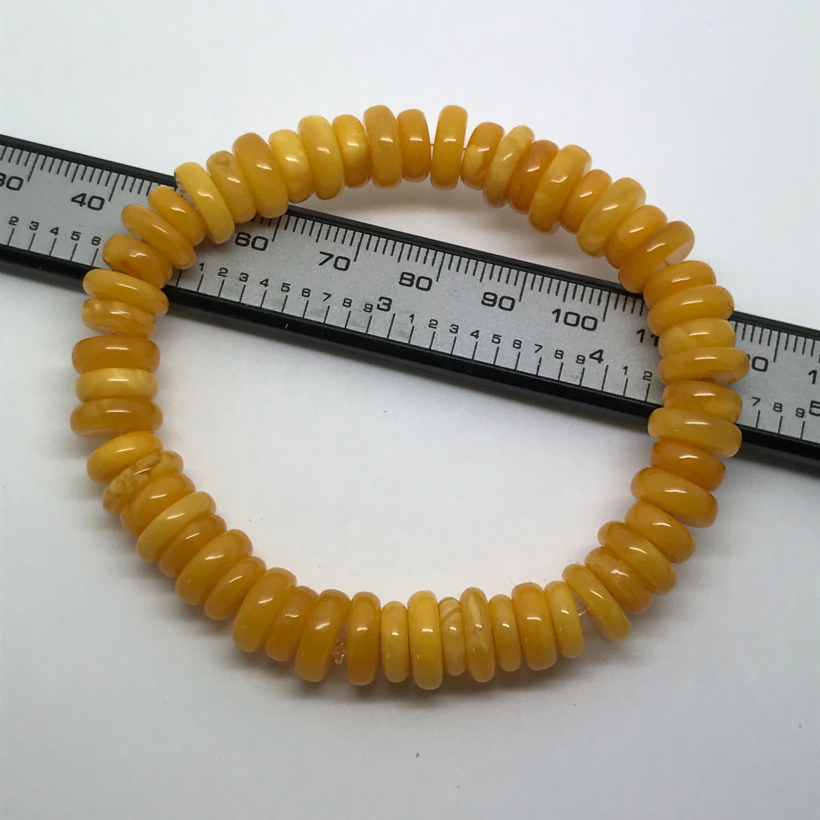 Unique and Remarkable Amber Bracelet made from Barrel shaped Amber beads - 7
