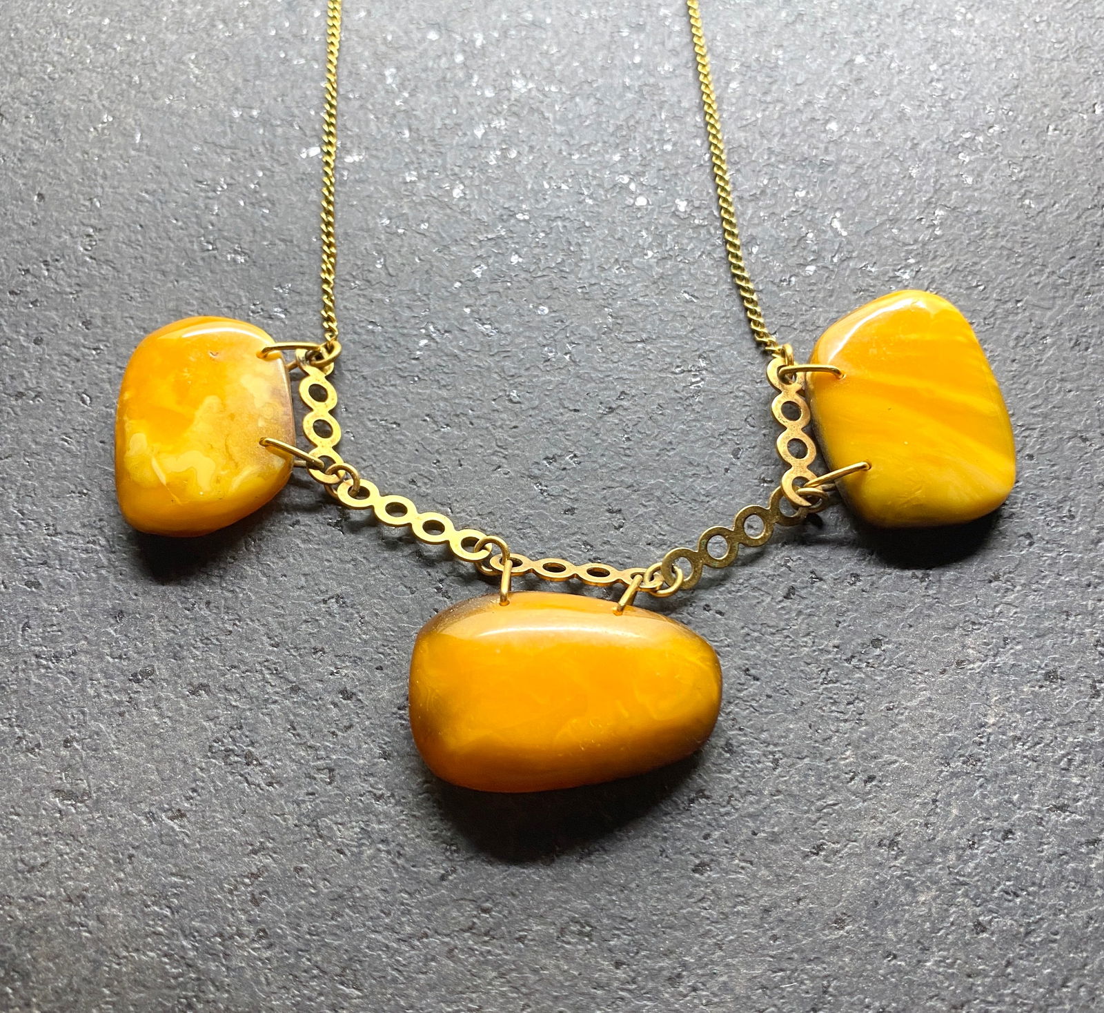 Incredible Vintage Amber Necklace made from Natural pieces - 4