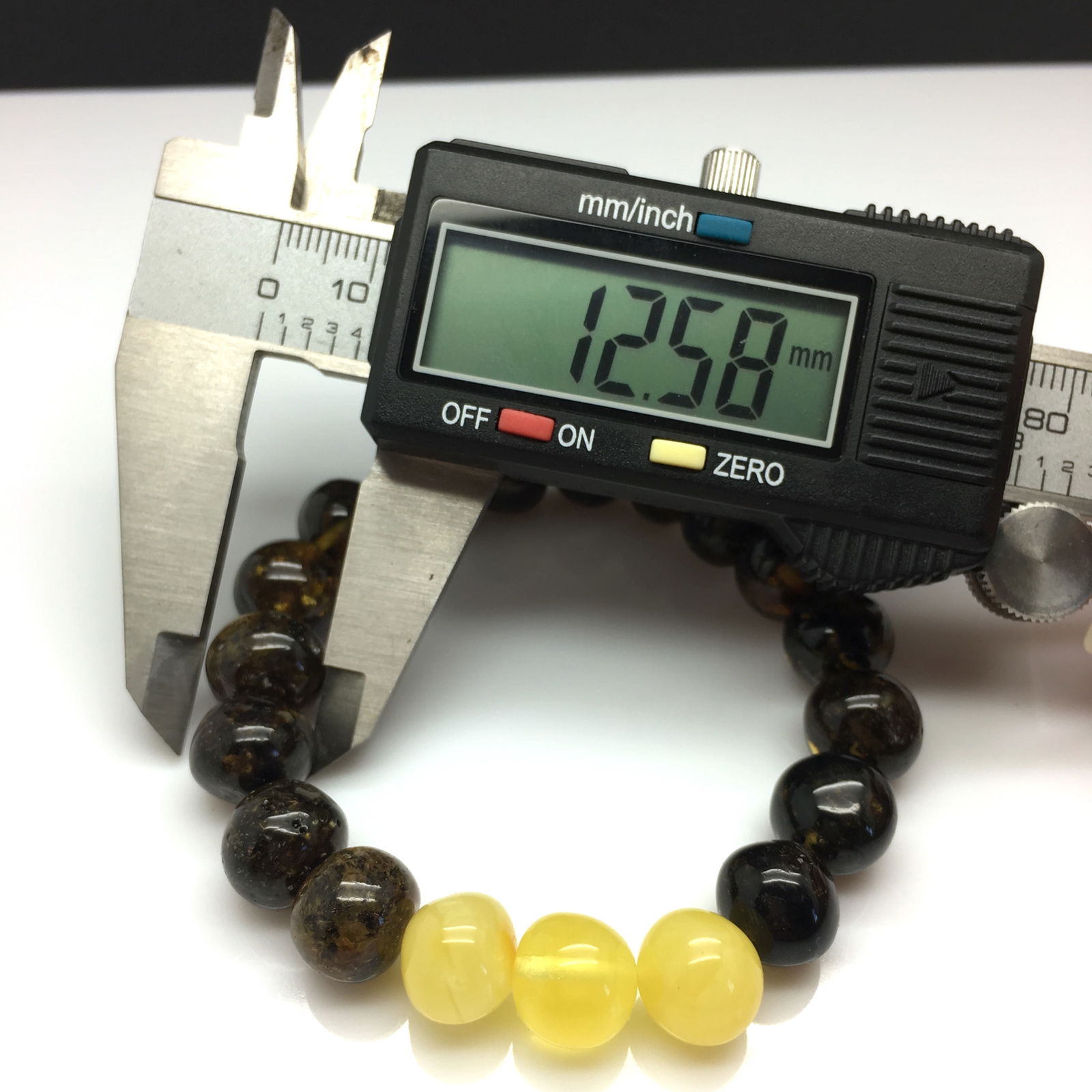 Antique Amber Bracelet made from Hand Carved Amber beads - 4