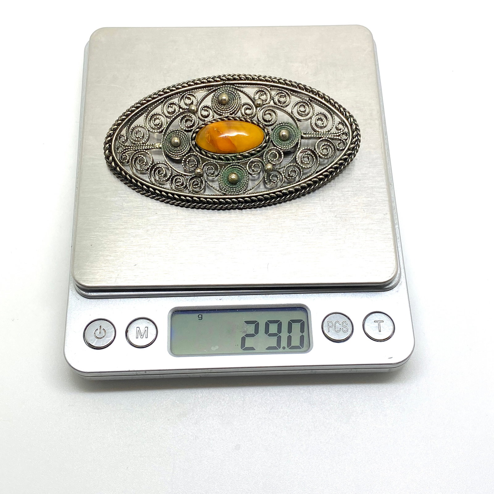 Incredible Amber Brooch - 8