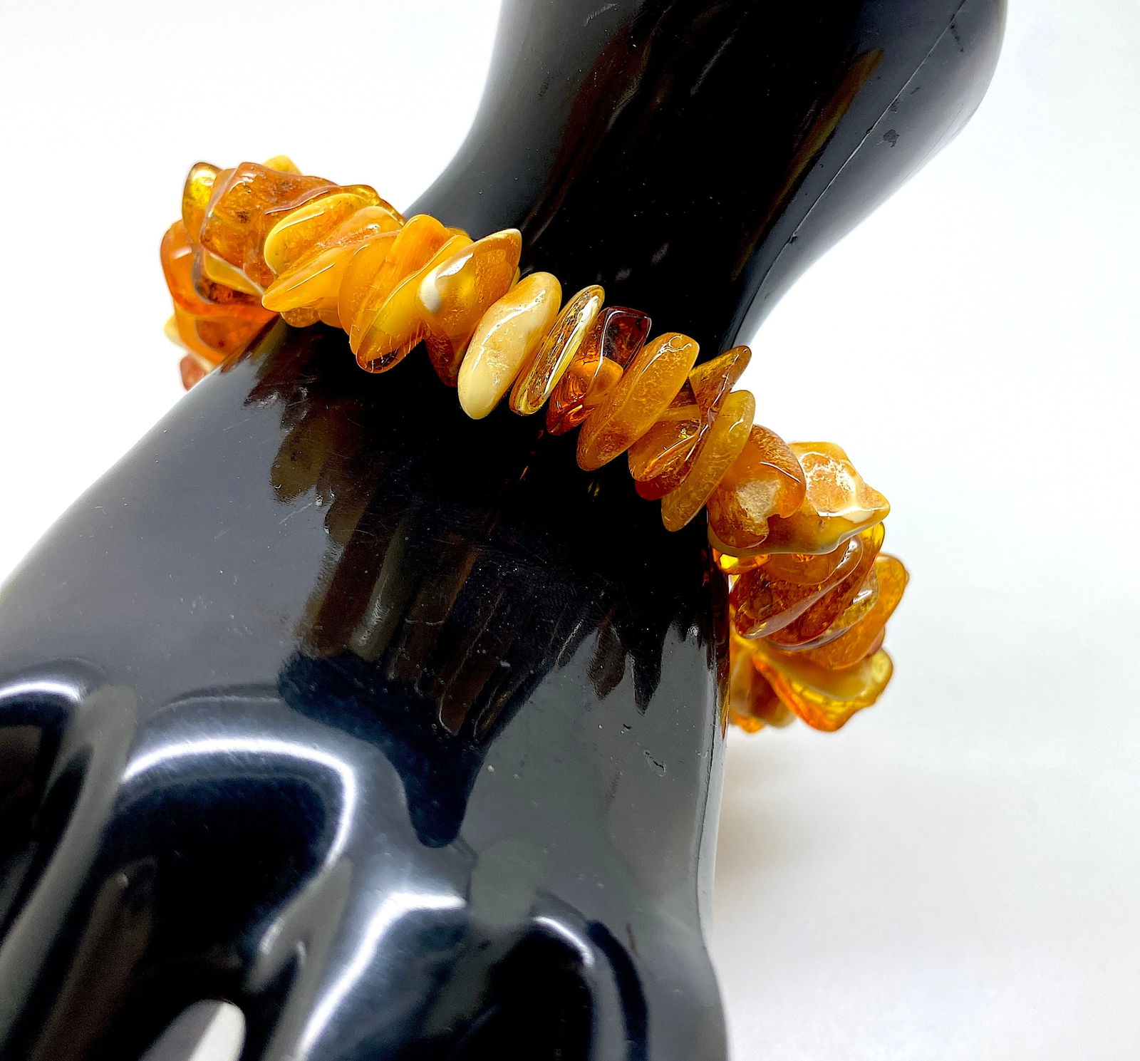 Exquisite Amber Bracelet made from Rough in shape Amber beads - 7