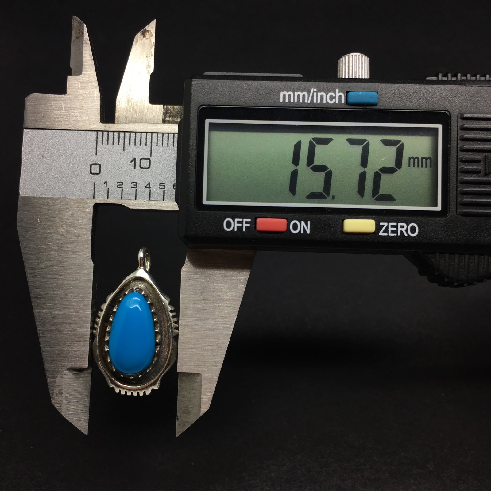 Silver and turquoise pendant - 6