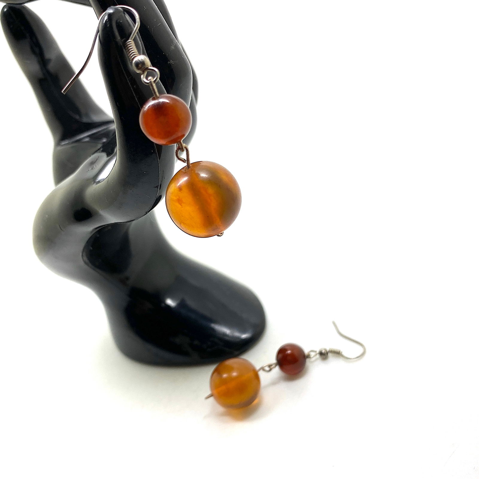 Marvellous Unique Vintage Amber Earrings - 2