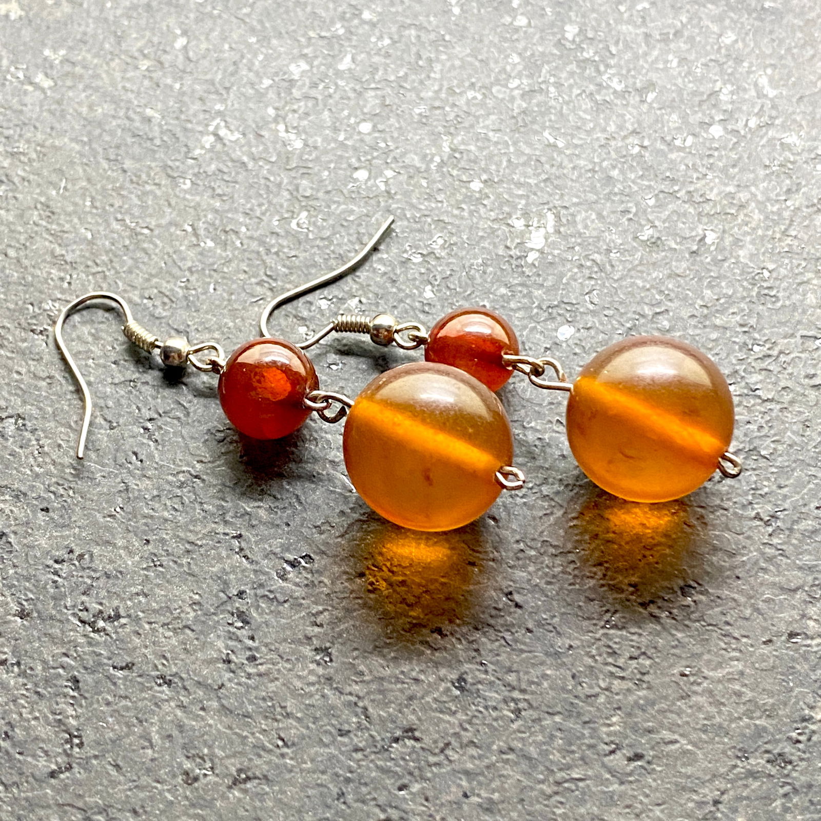 Marvellous Unique Vintage Amber Earrings - 3