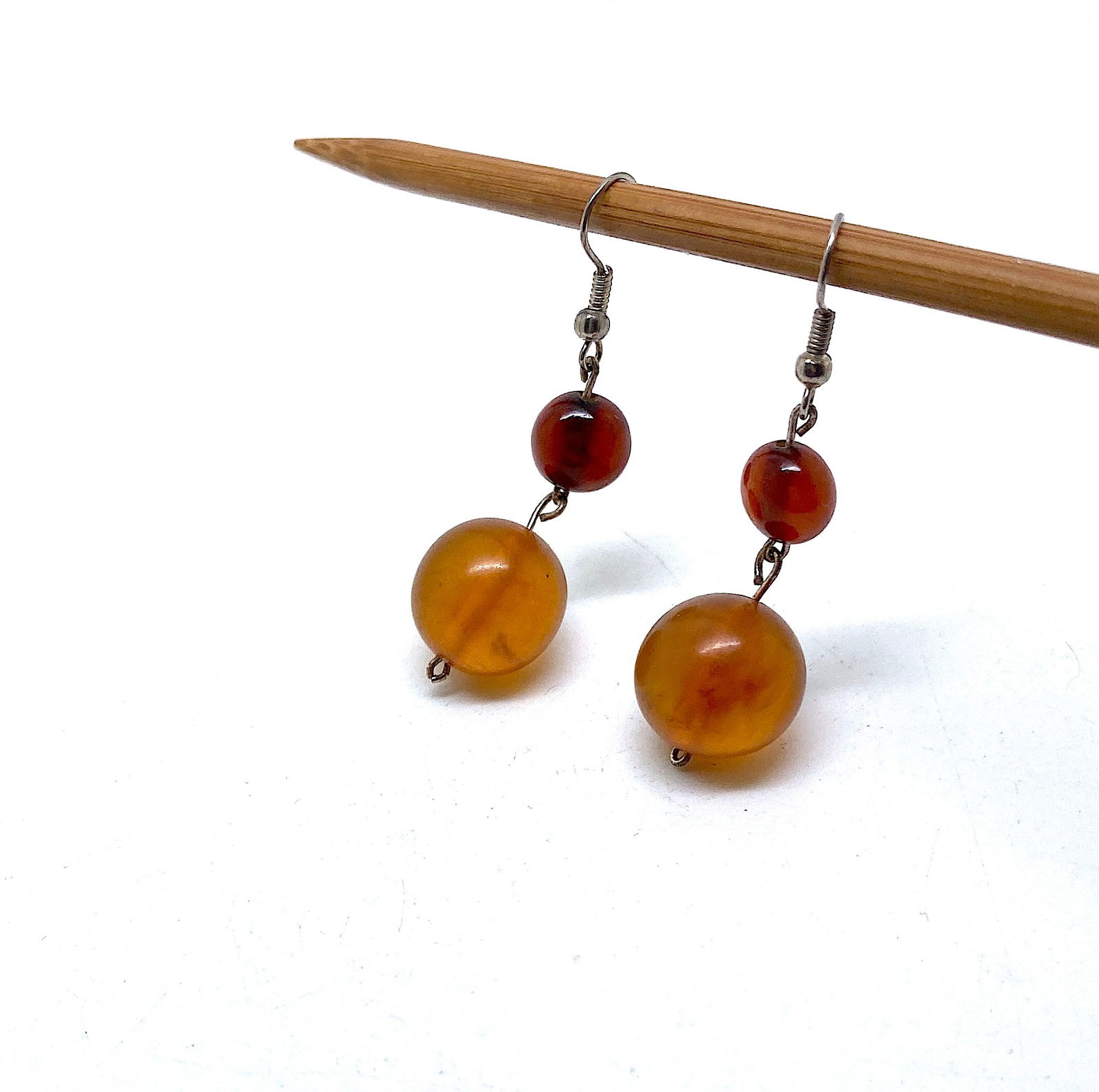 Marvellous Unique Vintage Amber Earrings - 7
