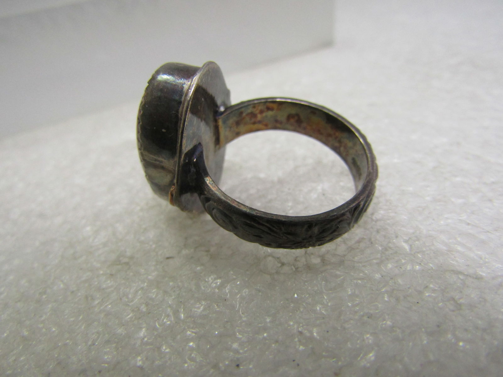 Vintage Sterling Red Jasper Ring, Boho/Southwestern, Sz. 8.25, Signed MGM - 5