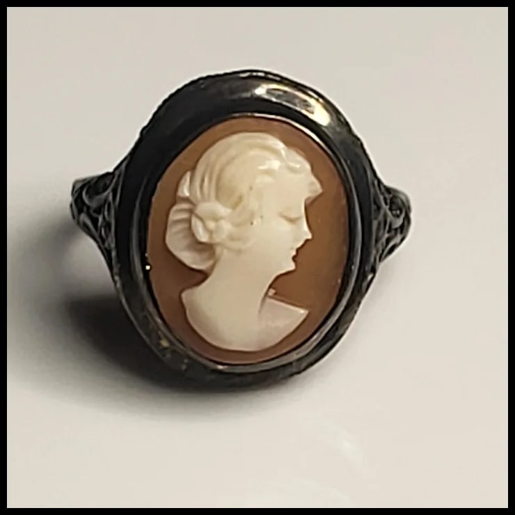 Vintage Silver Cameo ring - 2