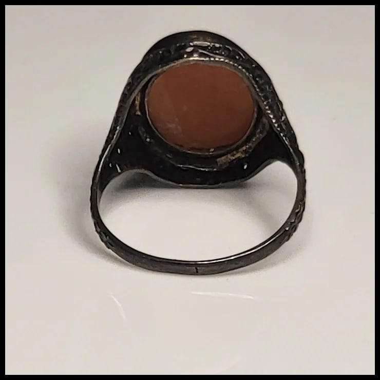 Vintage Silver Cameo ring - 3