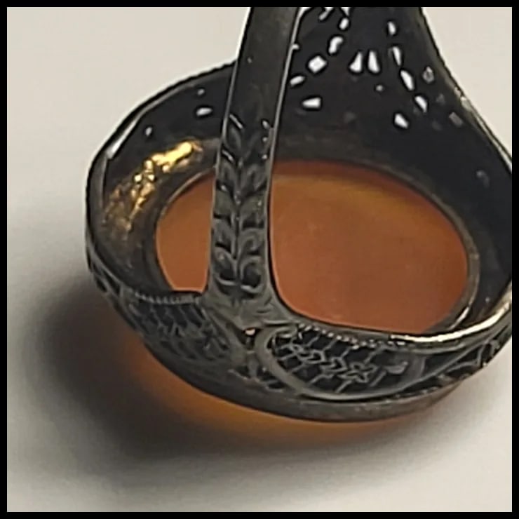 Vintage Silver Cameo ring - 6