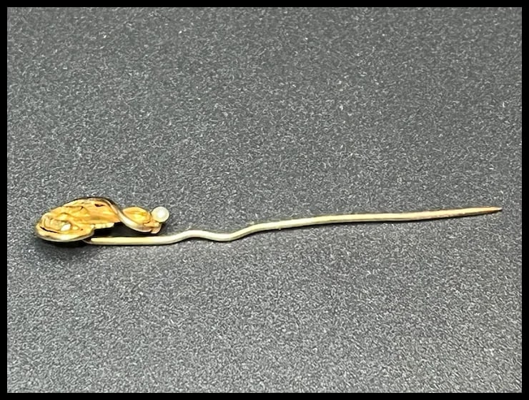 Vintage Woman's Profile 10k Gold Stickpin - 4