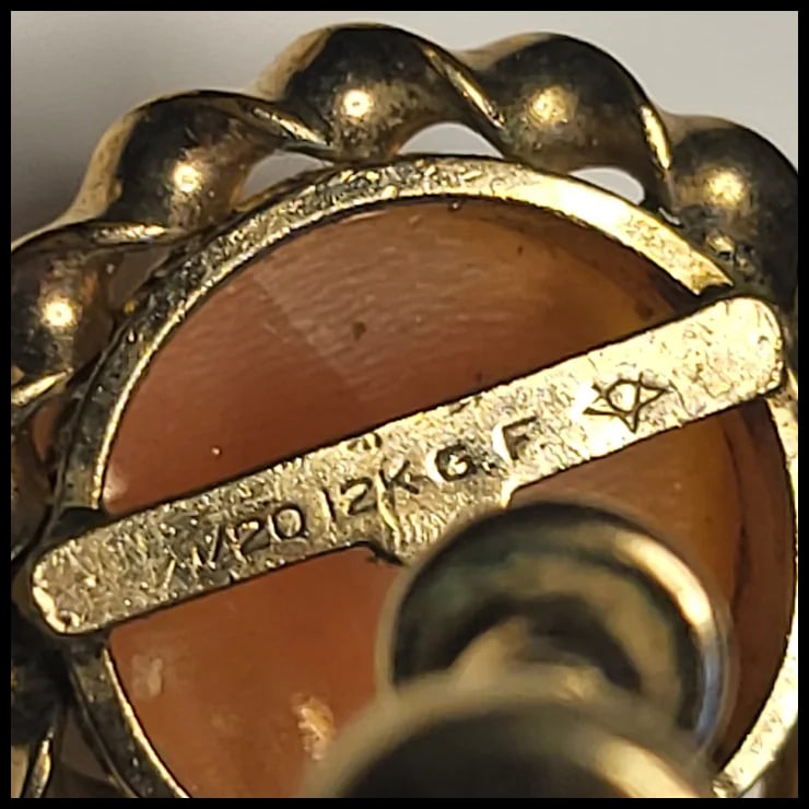 Vintage Ornate Shell Filigree Cameo Earrings - 5