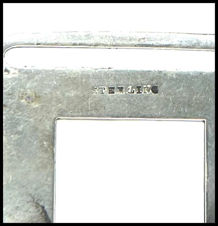 Vintage Sterling Silver Buckle with Floral Inlay/Detail - 8