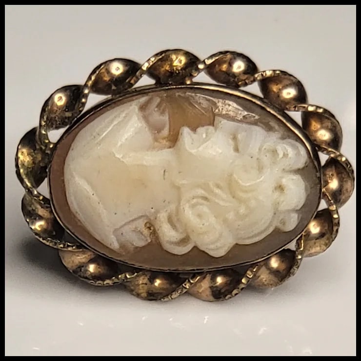 Vintage Van Dell Filigree Screw Back Cameo Earrings - 4