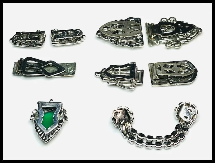 Lot of Vintage Marcasite & Rhinestone Clasps - 3