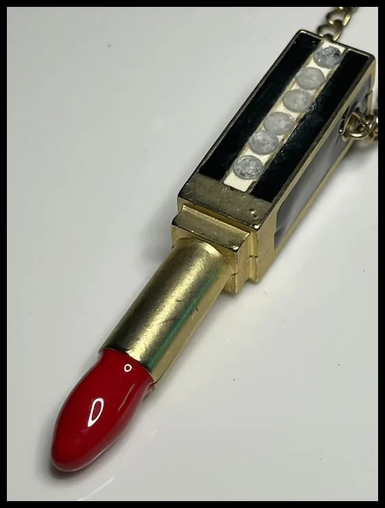 Vintage Yves Saint Laurent Lipstick Necklace - 3