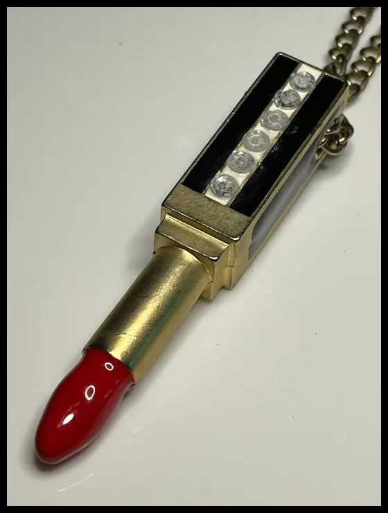 Vintage Yves Saint Laurent Lipstick Necklace - 4