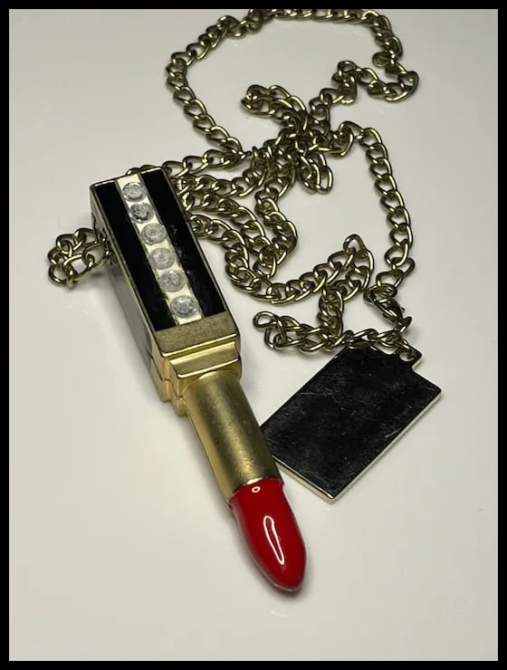 Vintage Yves Saint Laurent Lipstick Necklace - 7