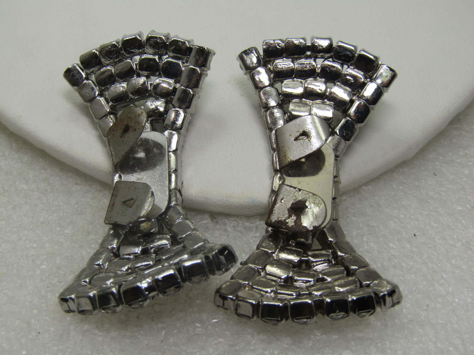 Vintage Rhinestone Shoe Buckles, Bow Shaped, 2.5" - 5