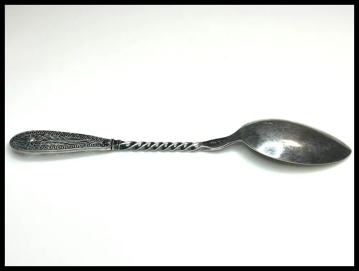 Vintage Sterling Silver Ornate Filigree Teaspoon - 4