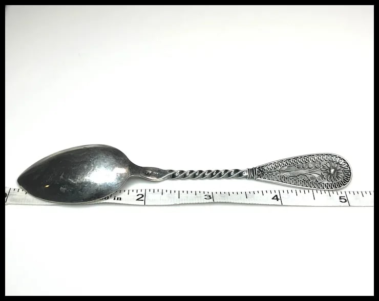 Vintage Sterling Silver Ornate Filigree Teaspoon - 8