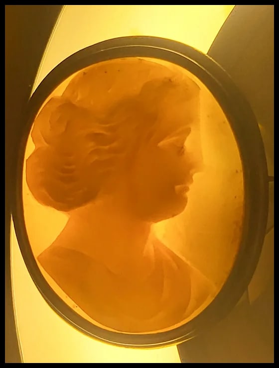 Antique Hand-Carved Oversized Shell Cameo Pin/Brooch - 4