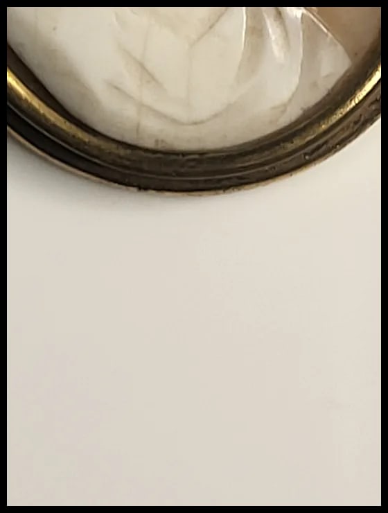 Antique Hand-Carved Oversized Shell Cameo Pin/Brooch - 5