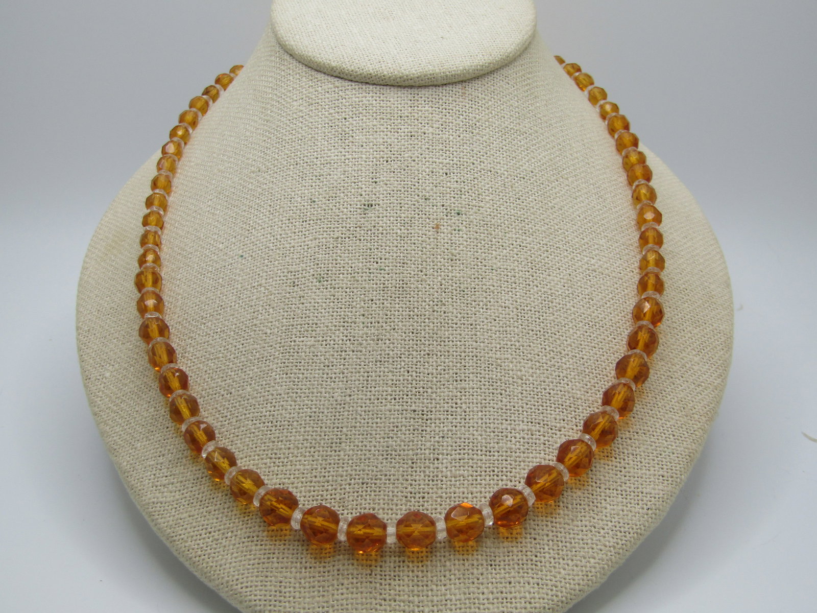 Vintage Golden Crystal Beaded Necklace, Graduated , 20" (1 of 7)