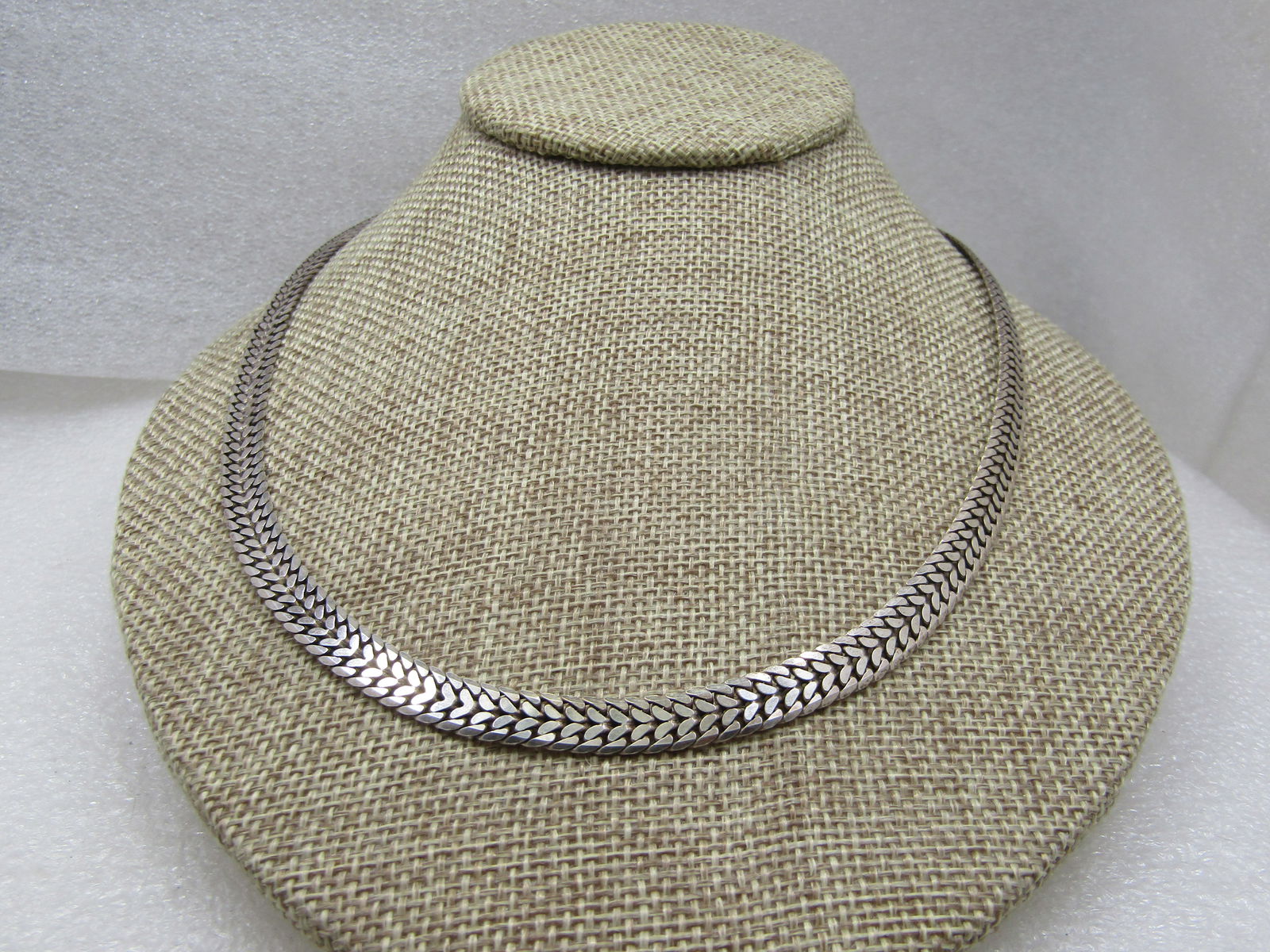 Vintage Sterling 7mm Wide Necklace, Unisex, Italy, 1980's-1990's - 2