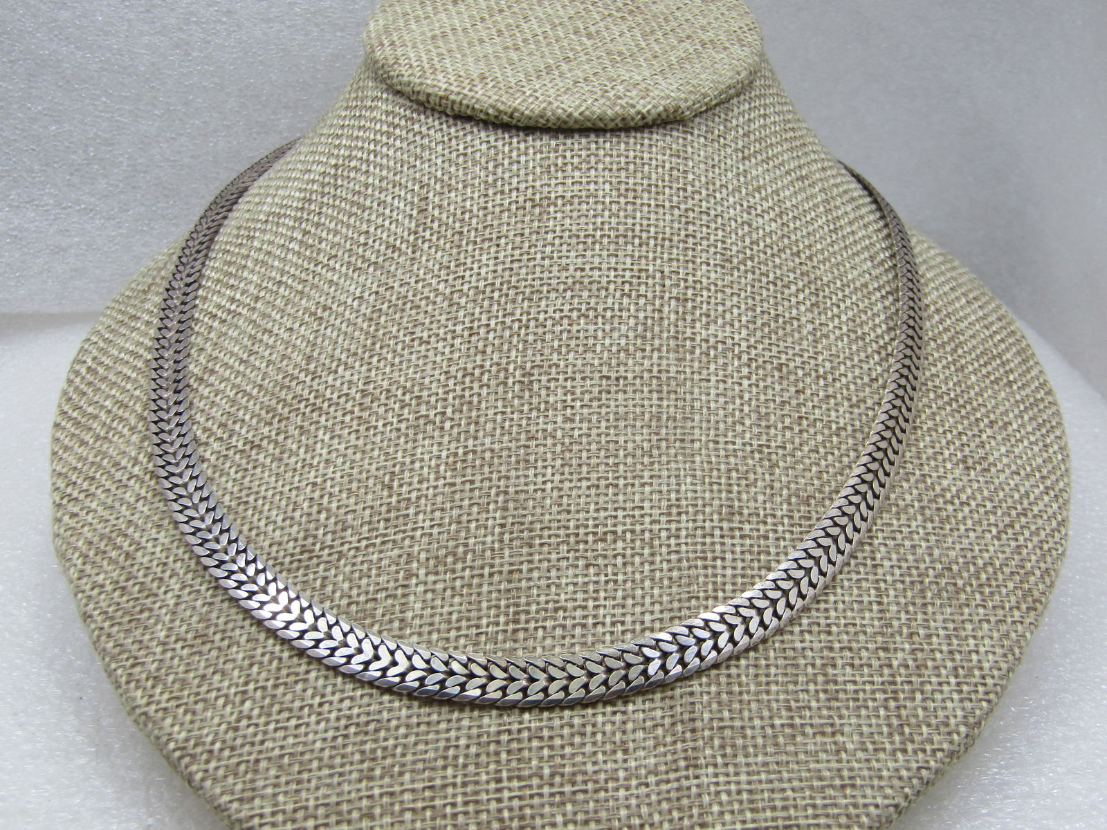 Vintage Sterling 7mm Wide Necklace, Unisex, Italy, 1980's-1990's - 3