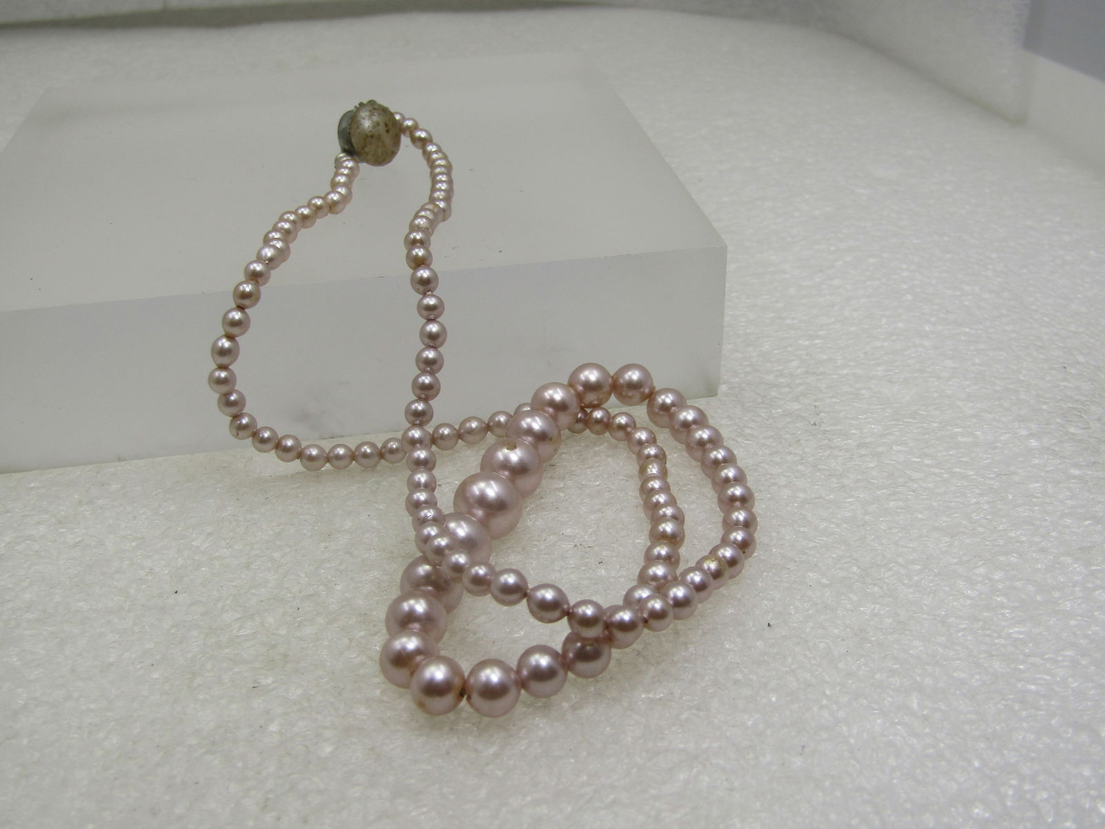 Vintage Graduated Faux Pearl Necklace, 17.5" Mid-Century - 4