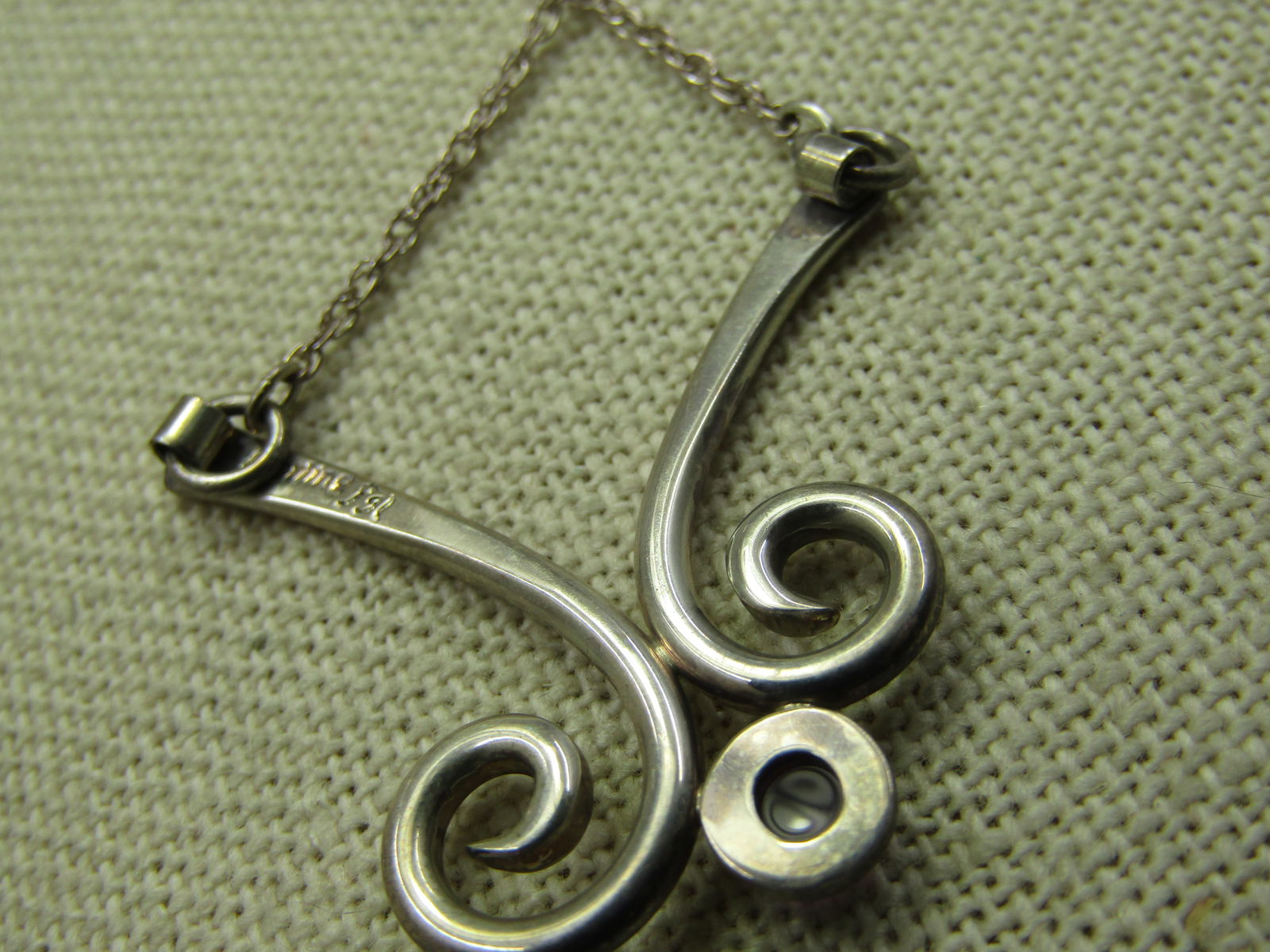 Vintage Sterling Amethyst Modernist Necklace, Poul Lysgaard Signed, 18" - 4