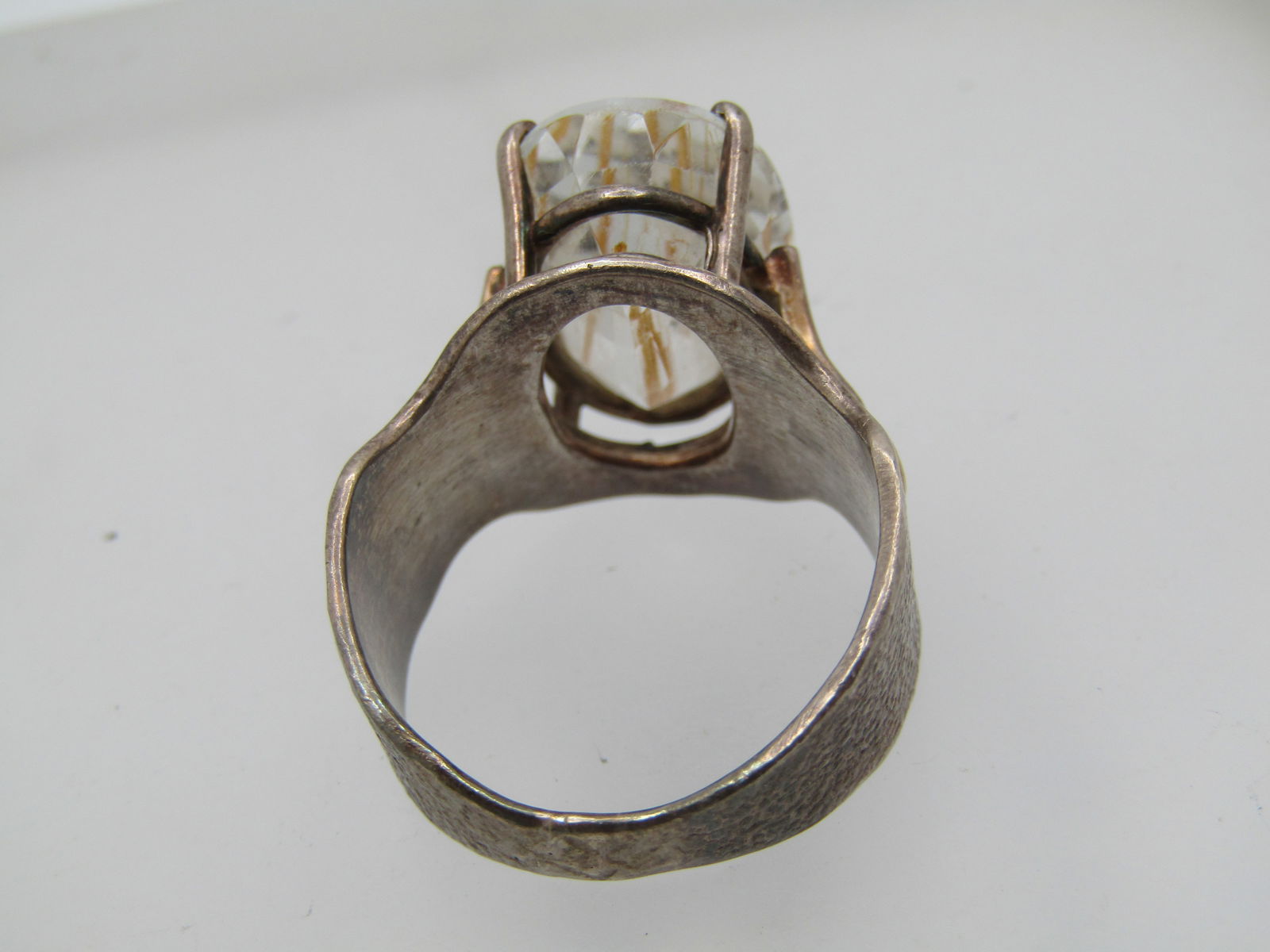Vintage Sterling Rutilated Quartz Ring, Sz. 8, Appx. 10+ TCW, Signed McM - 5