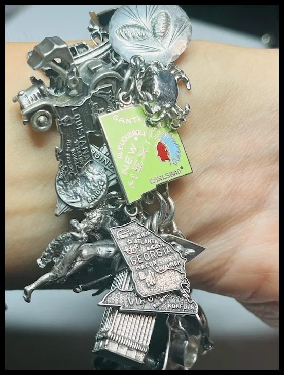 Loaded Vintage Sterling Silver Charm Bracelet 146.2 grams - 11