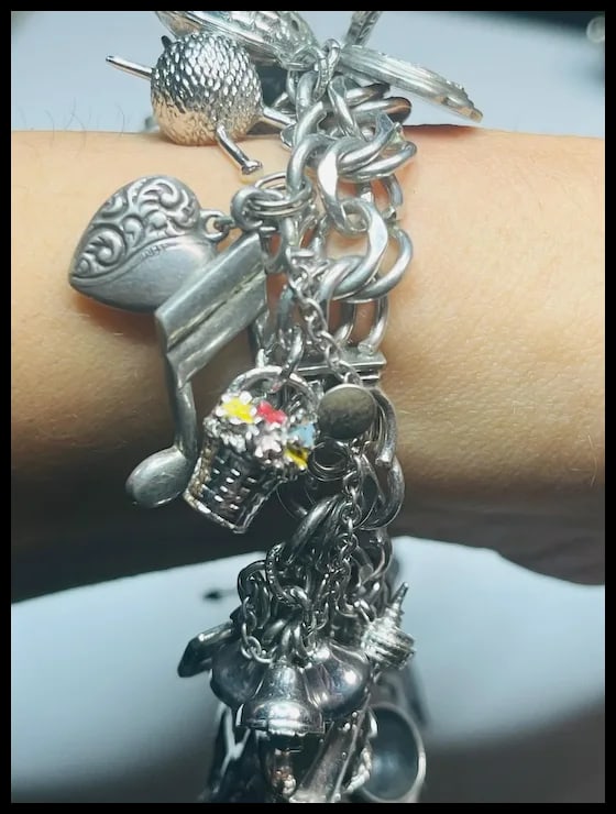 Loaded Vintage Sterling Silver Charm Bracelet 146.2 grams - 13