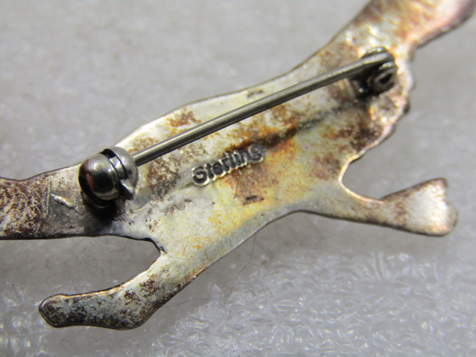 Vintage Sterling Southwestern Turquoise Roadrunner Brooch, 2.5" - 6