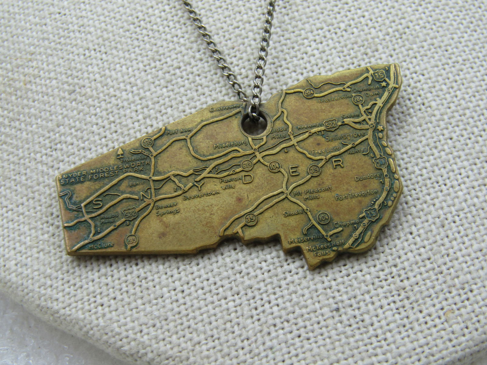 Vintage Snyder County, PA Centennial Necklace, 1955, 16" - 3