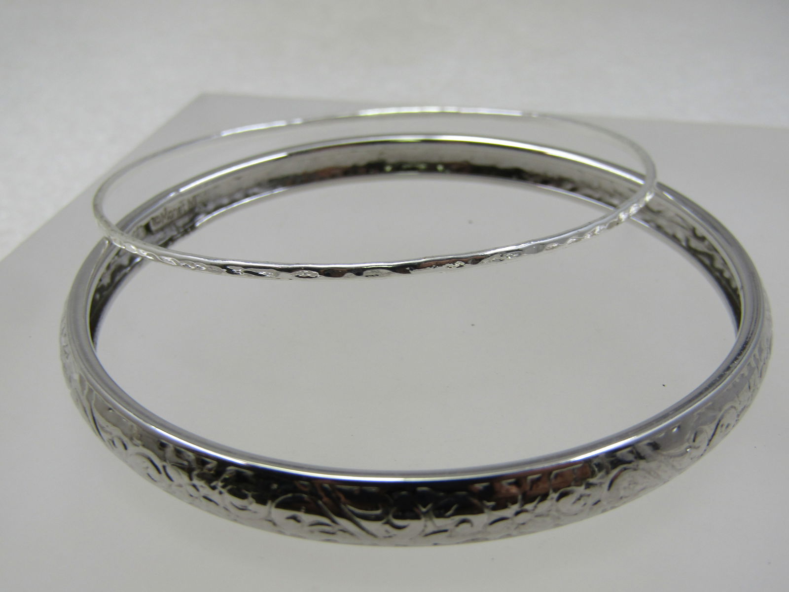 Vintage Stackable Bangle Bracelets, Monet & Unsigned, 7.75" - 4