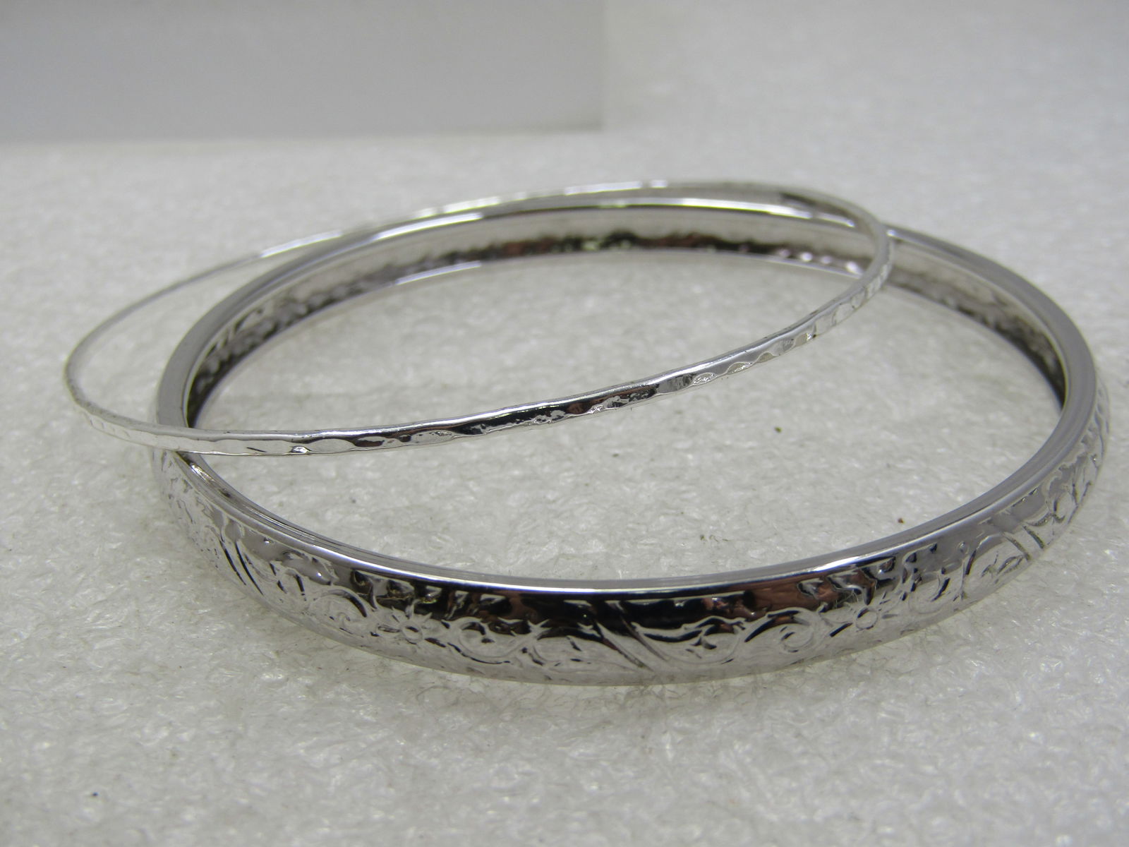 Vintage Stackable Bangle Bracelets, Monet & Unsigned, 7.75" - 5