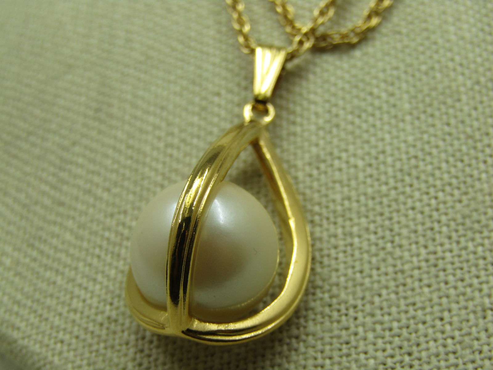 Vintage Caged Pearl Necklace, Avon, 1960's-1970's, 30" - 2