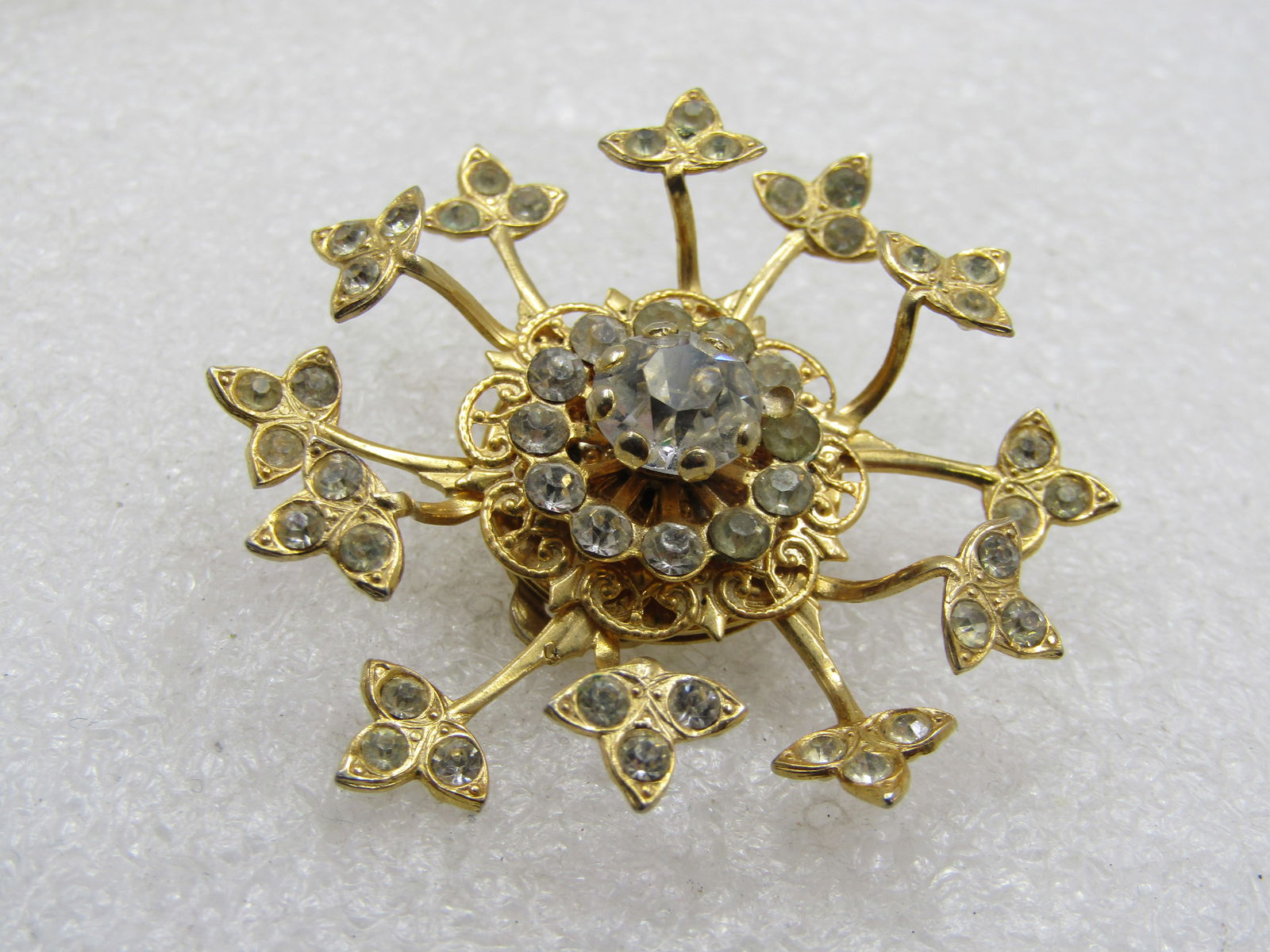 Vintage Large Rhinestone Single Earring, Great as Dress Clip Too - 5