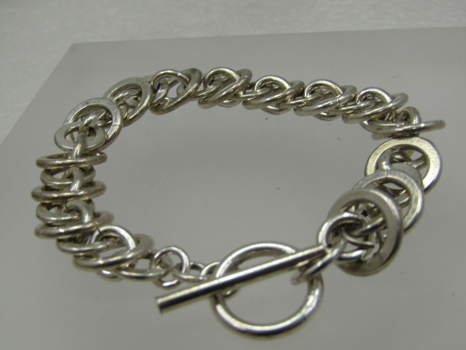 Vintage Multi-Link Chunky Bracelet, toggle Clasp, 7.75" Unisex - 2