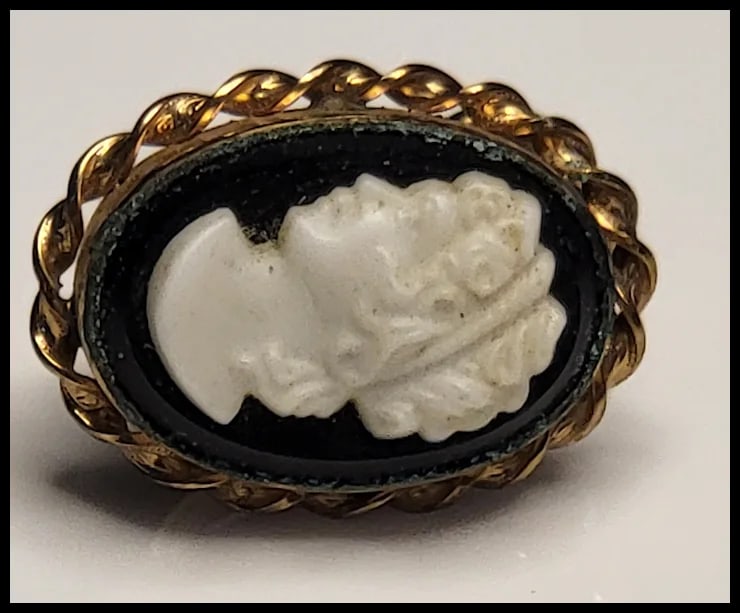 Vintage Van Dell Filigree Screw Back Cameo Earrings - 4