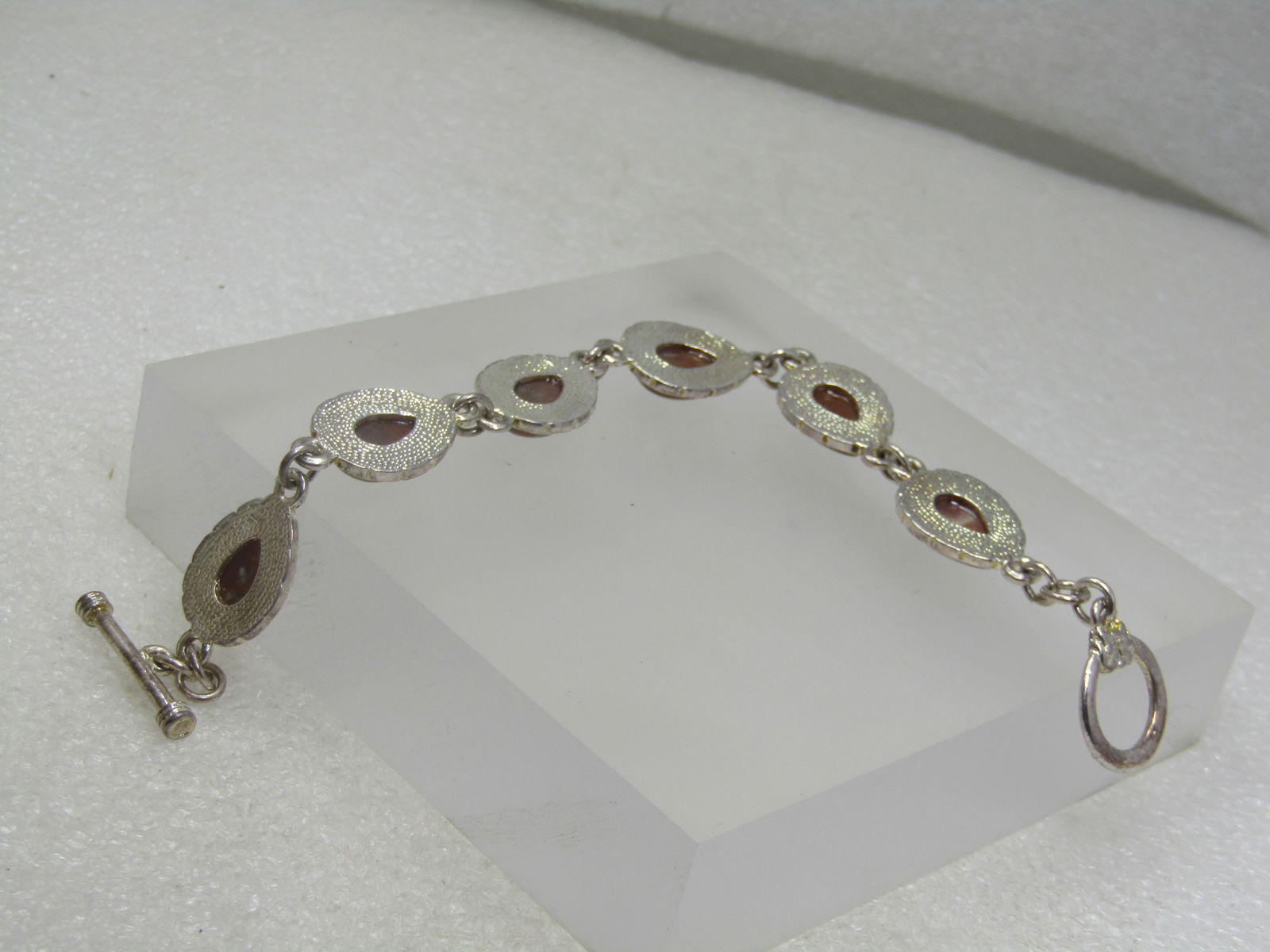 Southwestern Brown Agate Bracelet, 8", Toggle Clasp - 6