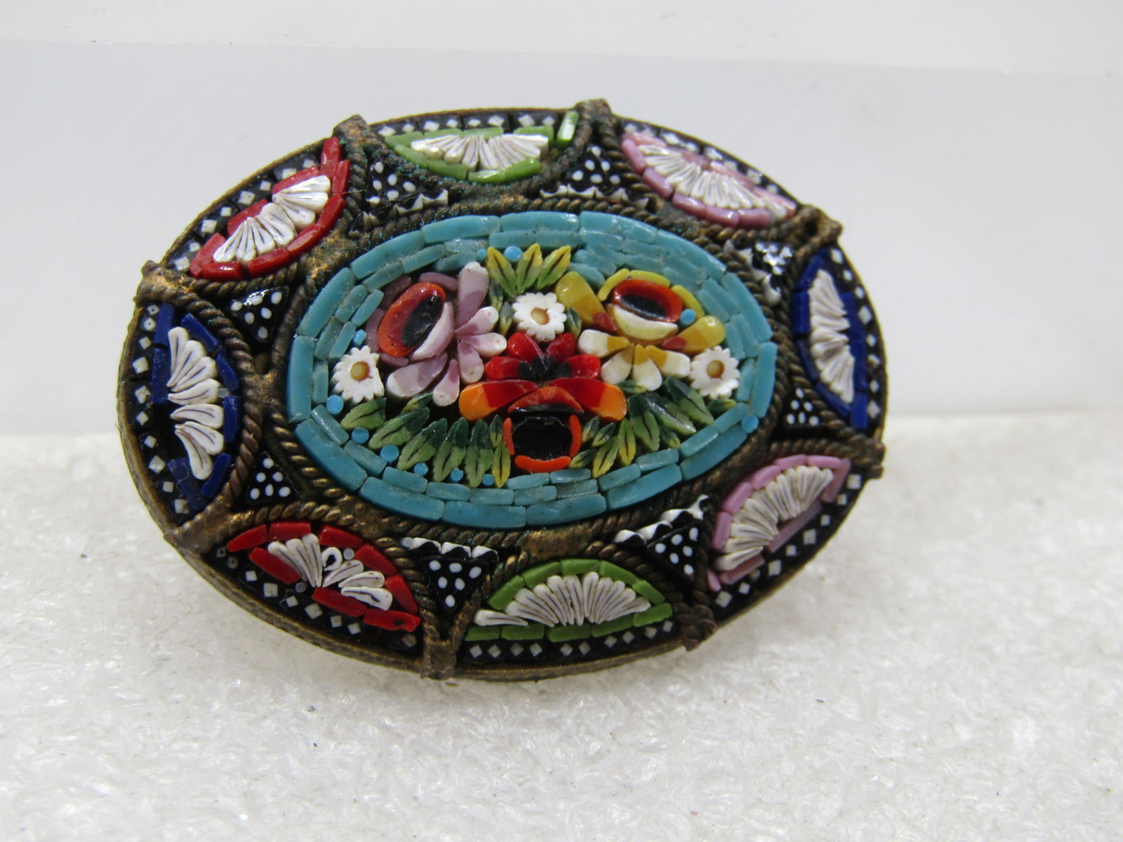 Vintage Italian Micromosaic Brooch, C-Clasp. 1930's-1940's - 2