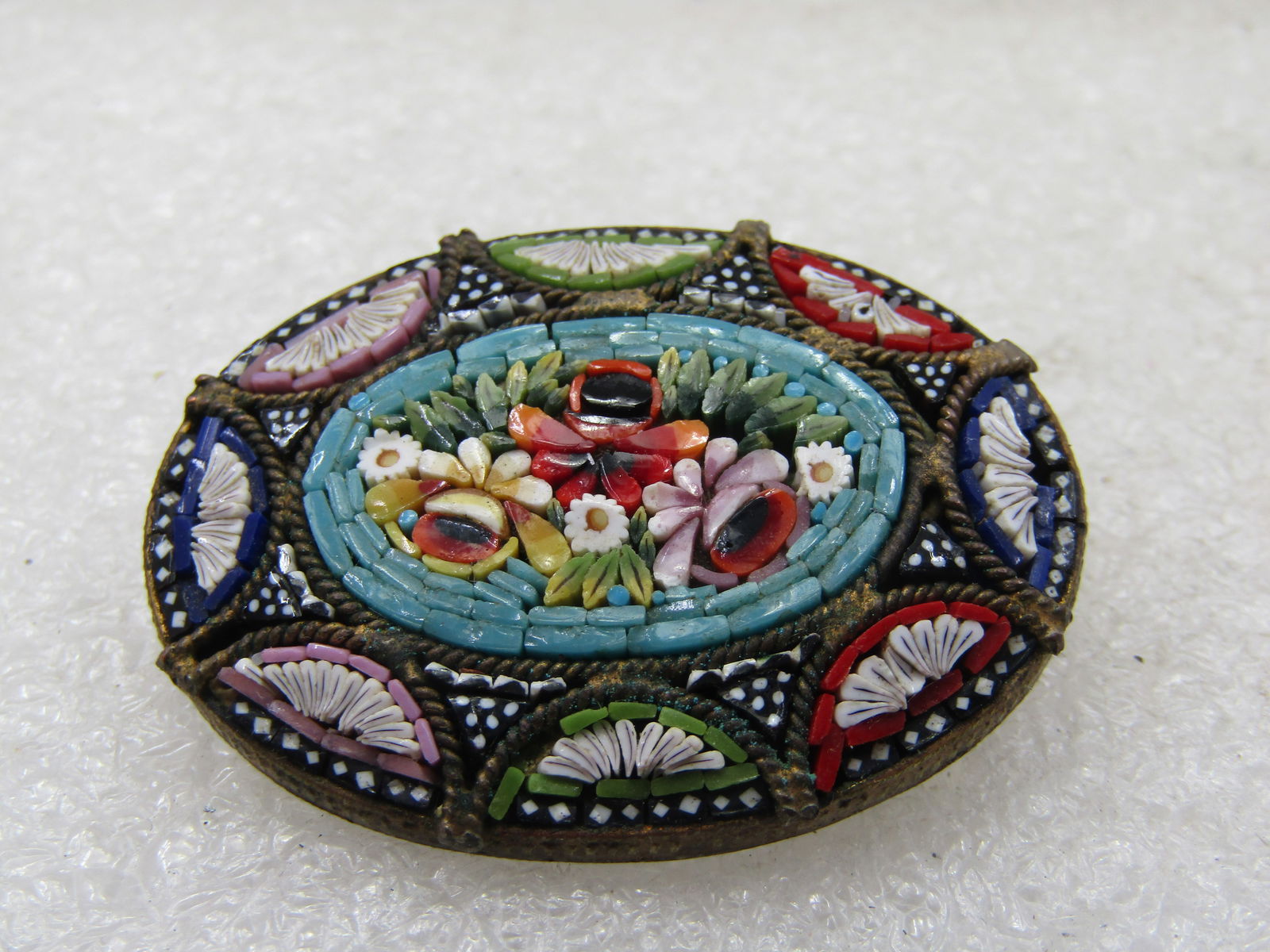 Vintage Italian Micromosaic Brooch, C-Clasp. 1930's-1940's - 6